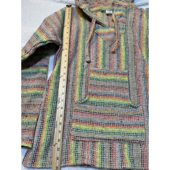 ARTESANIAS Acrylic BAJA SURF PONCHO HOODIE HOODED SWEATSHIRT JACKET Medium - Picture 7 of 16